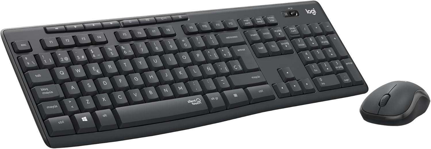 Logitech - kit teclado + ratón inalámbrico Logitech, 90% más silencioso