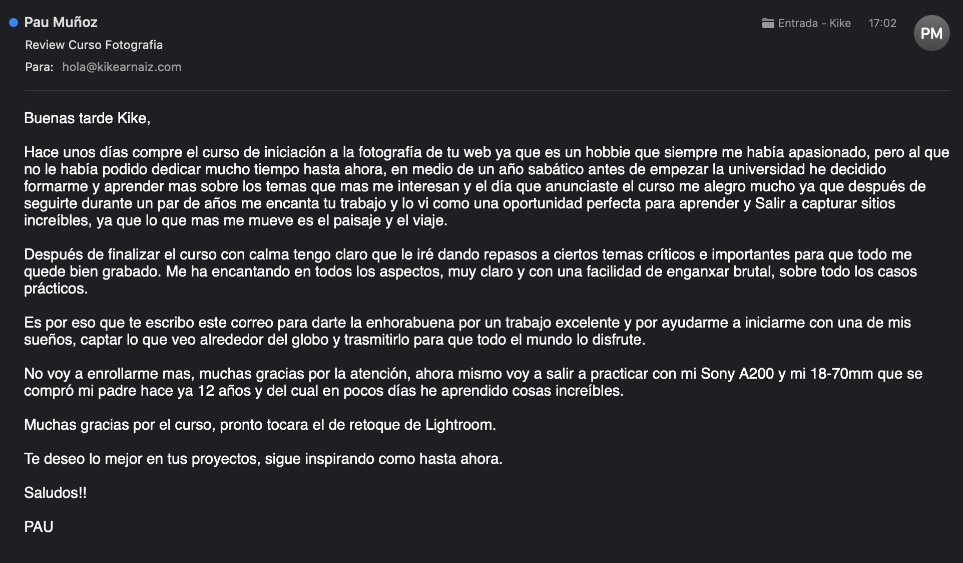 Opinión de alumna