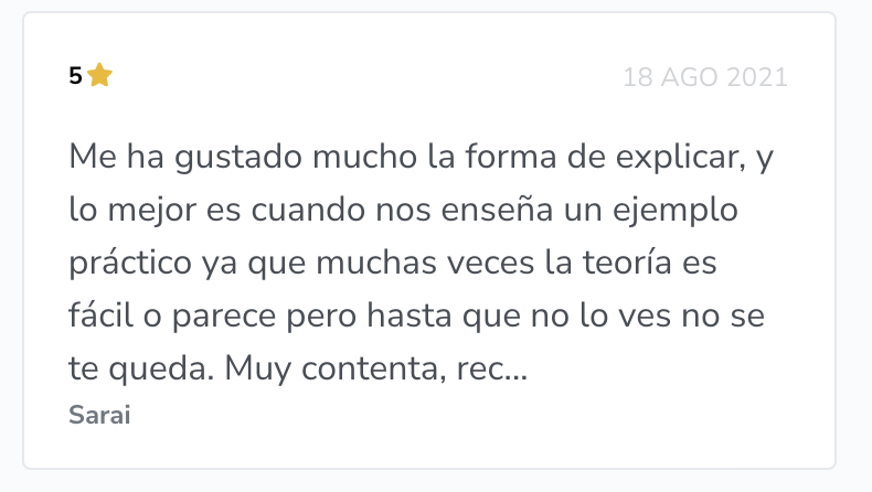 Valoración positiva del curso