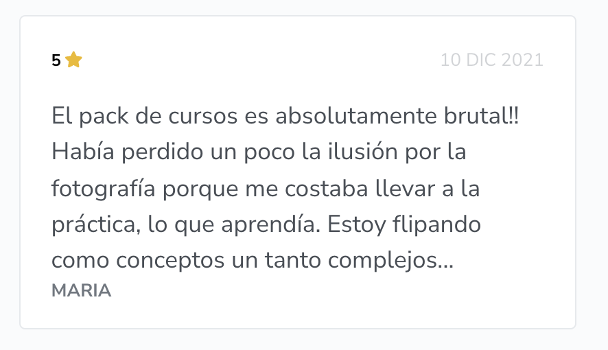 Comentario sobre el contenido